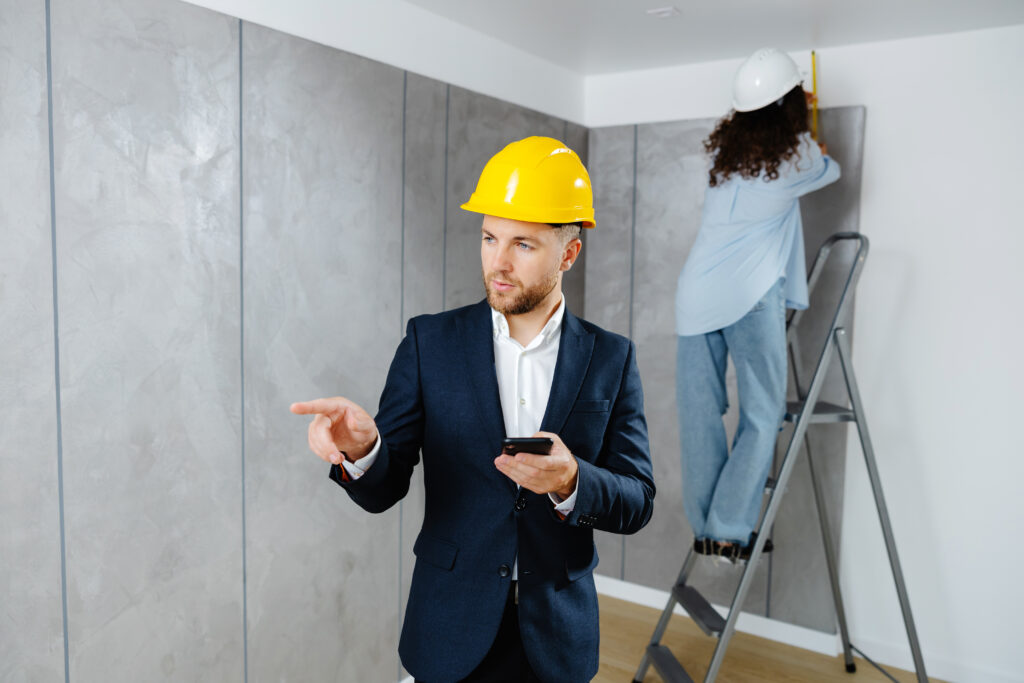 Property manager overseeing rental maintenance repair