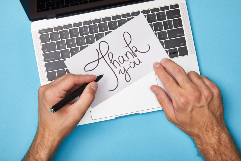 Thank you
note for returning guest